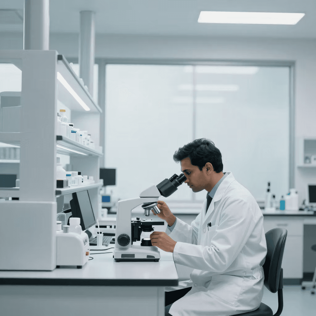 Patients and researchers reviewing clinical study information together